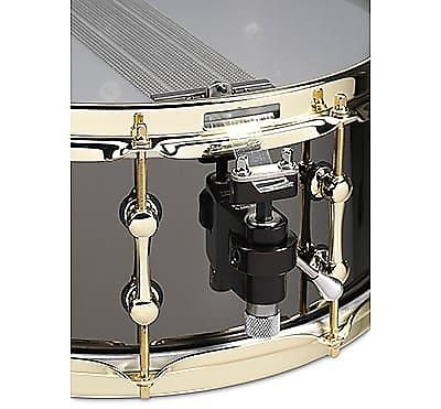 Ahead AS614BBBB Tambor de caja de latón cromado negro de 6 x 14" con campana de 3 mm, filtro de ajuste y herrajes de latón