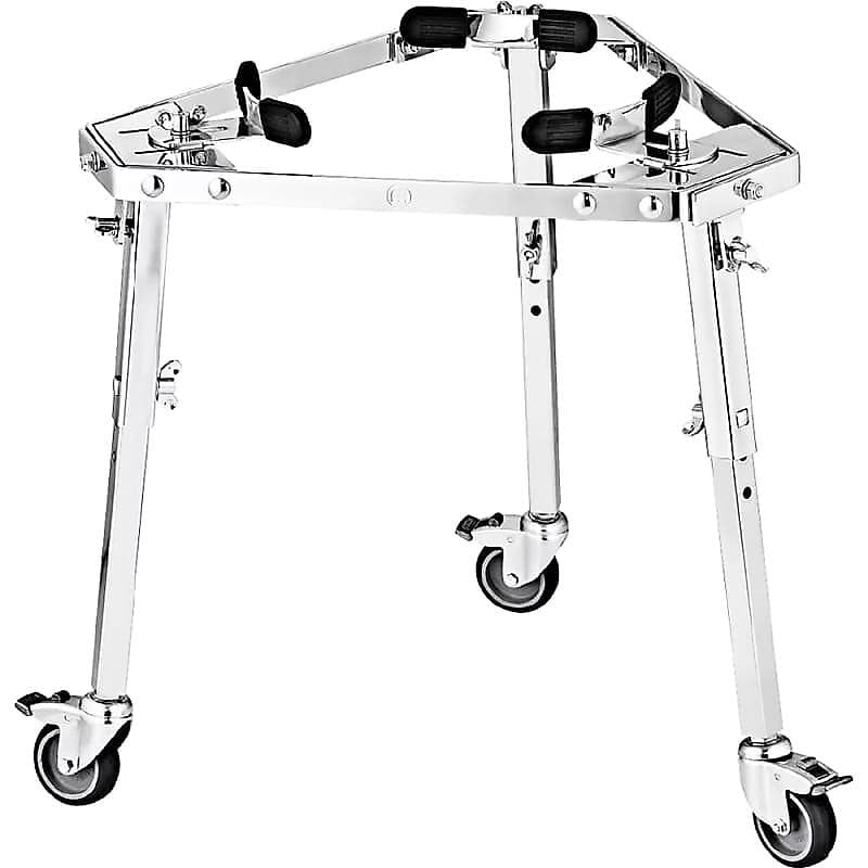 Soporte para conga profesional de acero cromado Meinl TMPC con ruedas