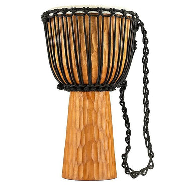 Djembe de madera marrón afinado con cuerda Meinl HDJ4-L de 12" de la serie Headliner, serie Nile