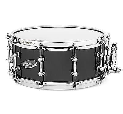 Ahead AS613 6x13" Black Chrome on Brass Snare Drum w/ Dunnett Throw-off