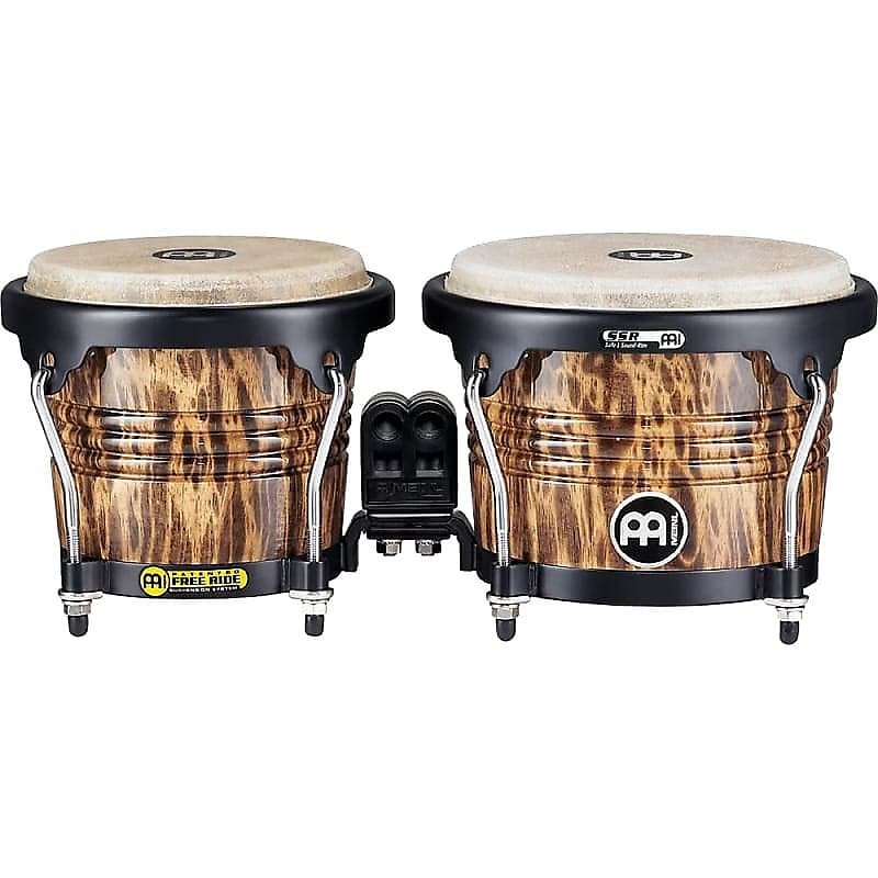 Bongós de madera Meinl FWB190LB Marathon Designer Series de 6 3/4" y 8" con acabado Leopard Burl y video
