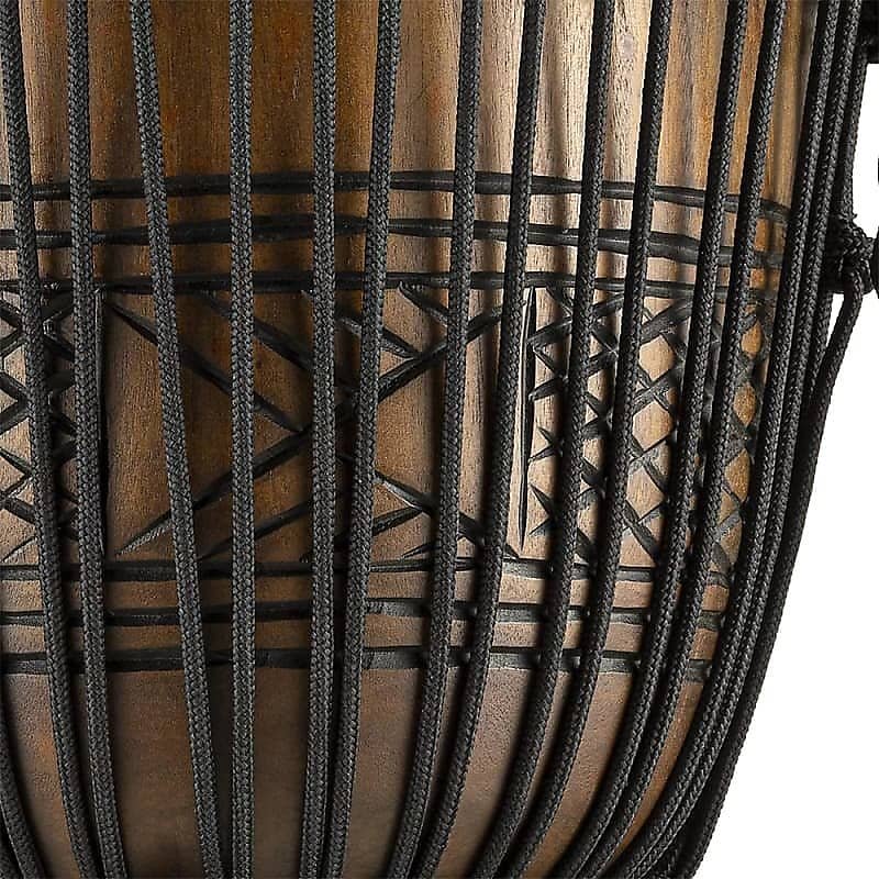 Djembe de madera marrón afinado con cuerda Meinl HDJ17-L de 12" de la serie Headliner, serie Artifact