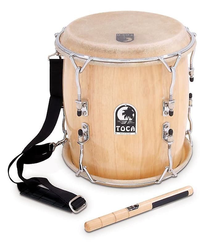 Toca TTAM-N Pro Wood Tambora w/ Strap and Beater in Natural