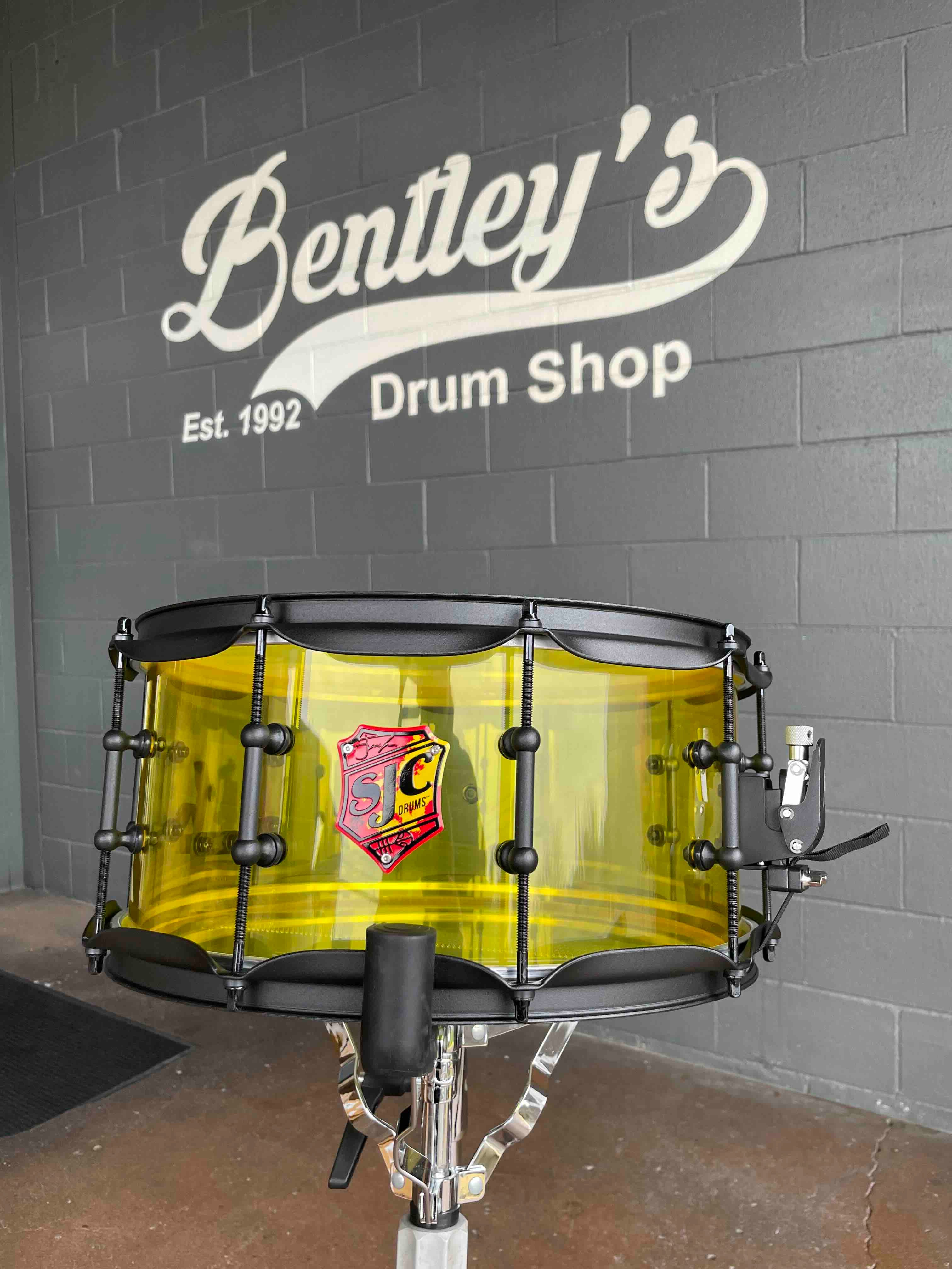 SJC Josh Dun Signature 'Torch' 6.5x14 Yellow Acrylic Snare Drum w/ Matte Black Hardware *IN STOCK*