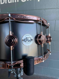 *NEW* DW DRVD6514SVPBK Collector's Series 6.5x14 Satin Black over Brass 10-Lug Snare Drum w/ Exclusive Copper Hardware