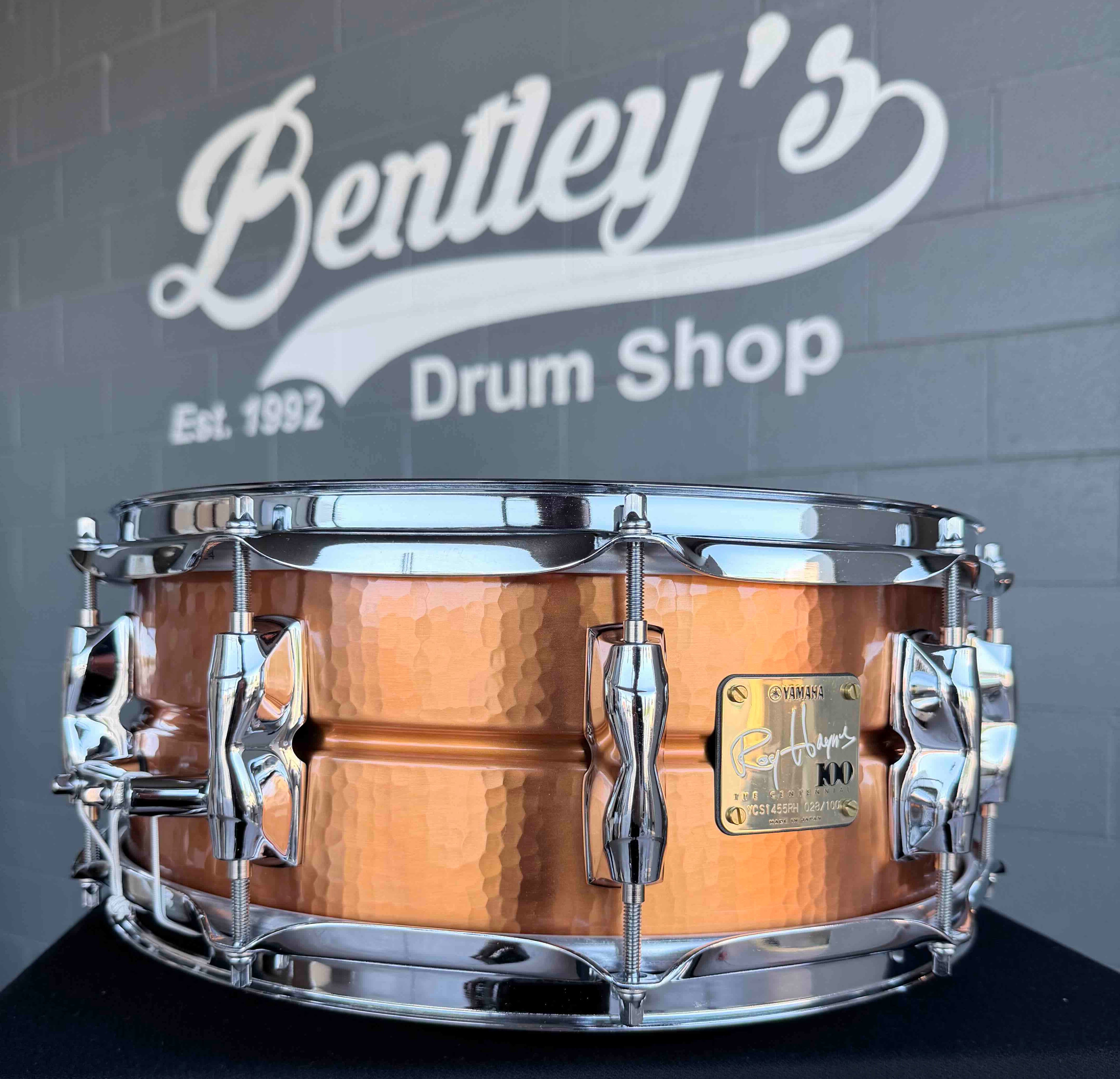 ~LIMITED EDITION~ Yamaha YCS1455RH Roy Haynes Signature Centennial 5.5x14 Hand-Hammered Copper Snare Drum #28 of 30 with Centennial Badge & Booklet
