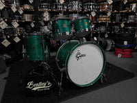 ~NEW!~ Gretsch USA Custom 4-Piece 10/12/16/22 Drum Kit Set in Caribbean Blue Gloss Lacquer with Square Badges