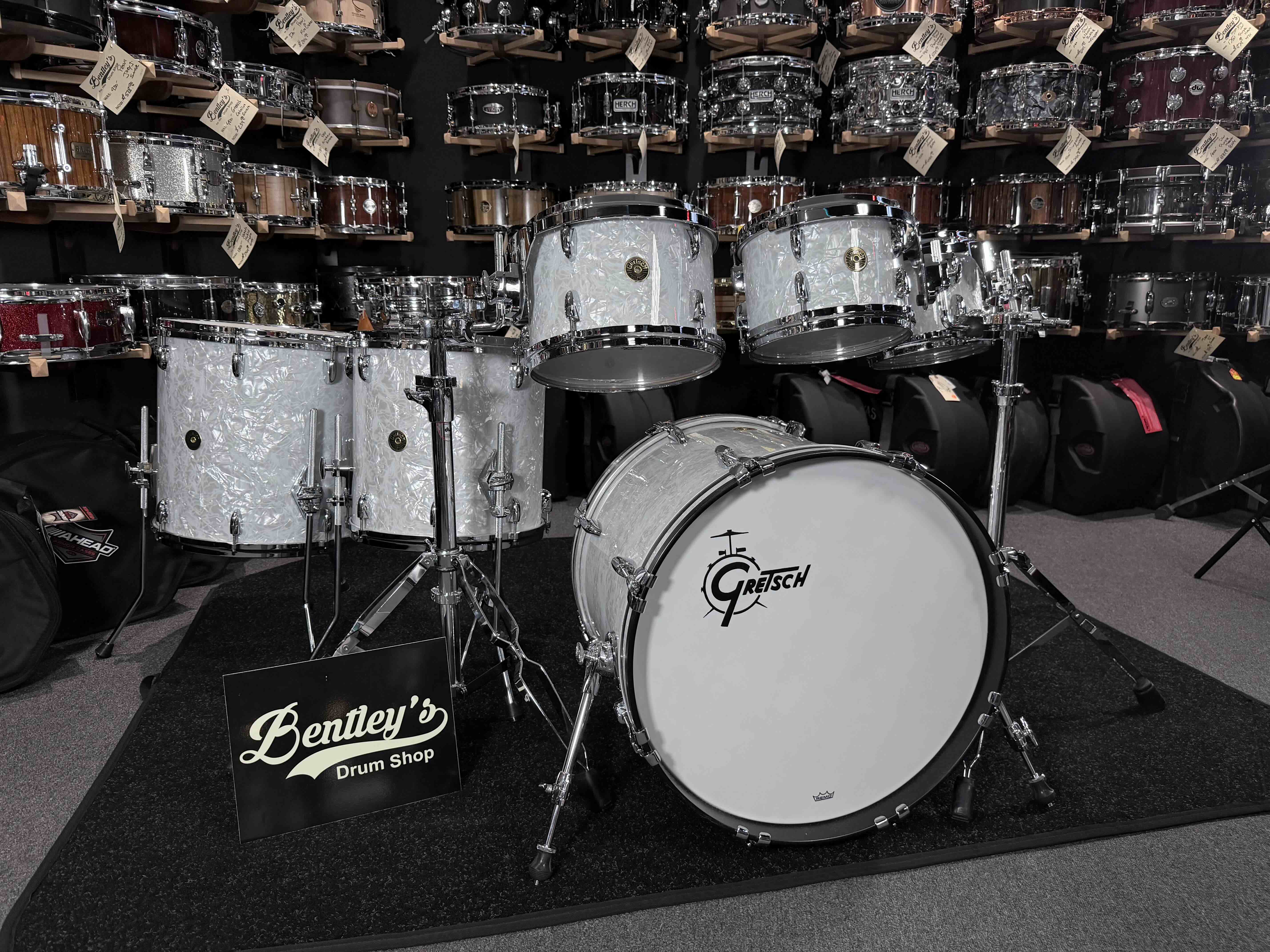 ~WOW!~ Gretsch USA Custom 6-Piece 8/10/12/14/16/20 Drum Kit Set in 60's Marine Pearl Nitron