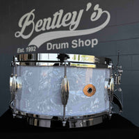 ~NEW!~ Limited Edition Slingerland Gene Krupa Commemorative 6.5x14 Solid Maple Snare Drum #42 of 100 in White Marine Pearl with Deluxe Case, Bovid Calfskin Head and Certificate of Authenticity