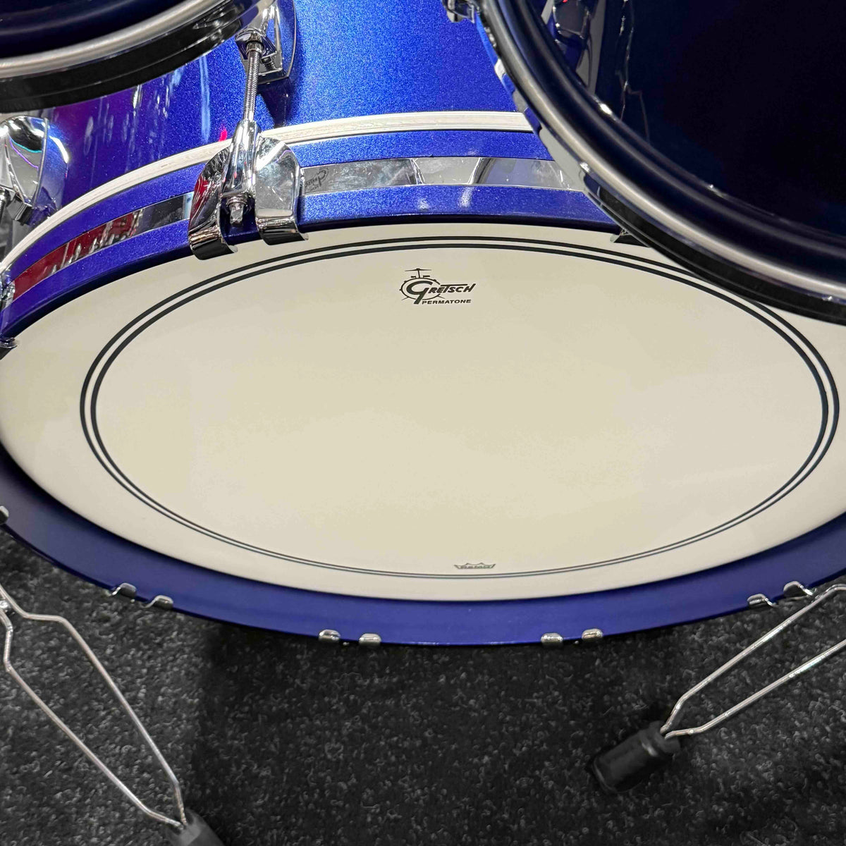 ~WOW!~ Gretsch USA Custom 4-Piece 10/12/16/22 Drum Kit Set in Gloss Mystic Blue Lacquer