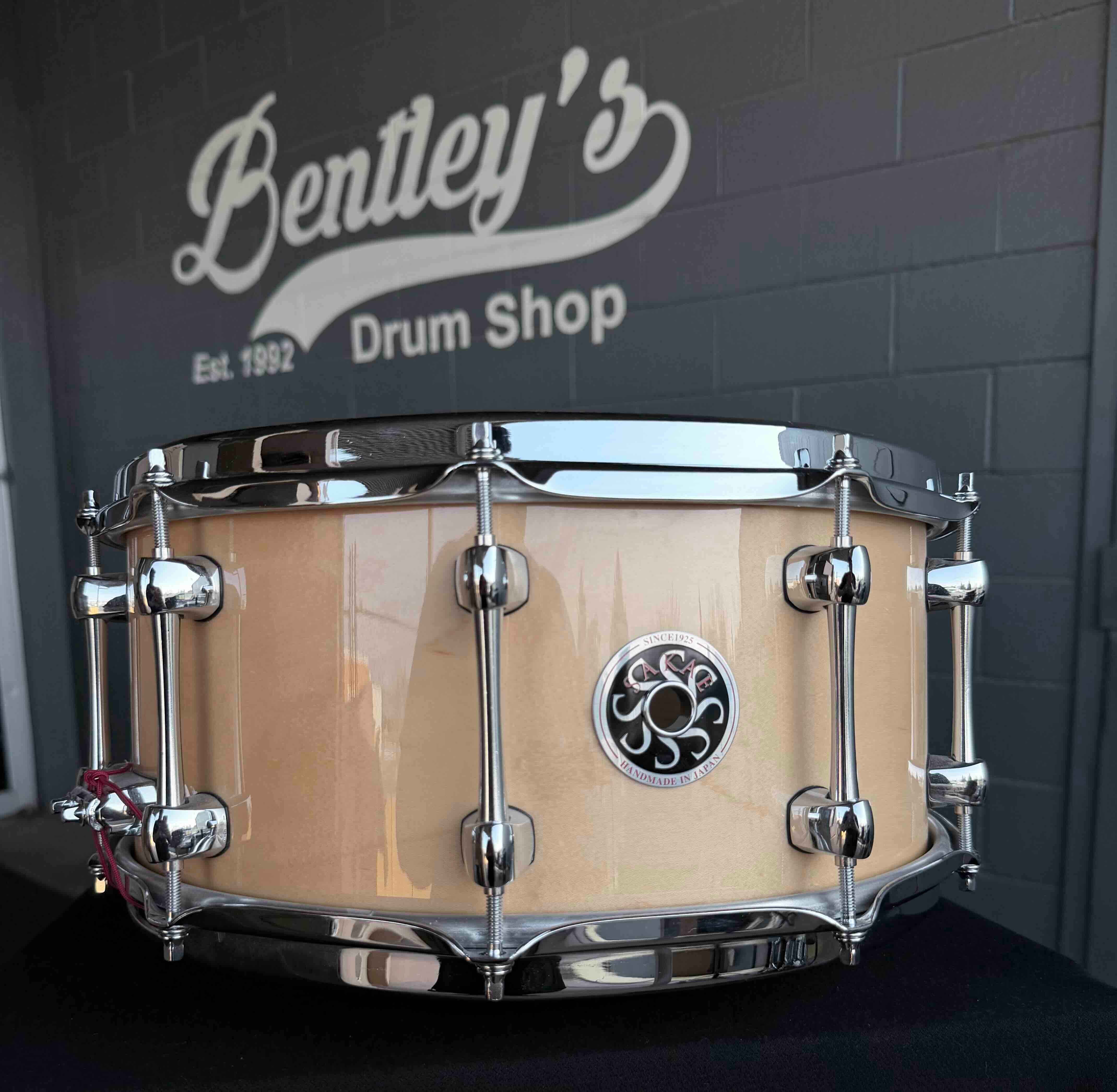 Sakae Maple 6.5x14 Snare Drum in Natural Gloss Lacquer (Rm 4)