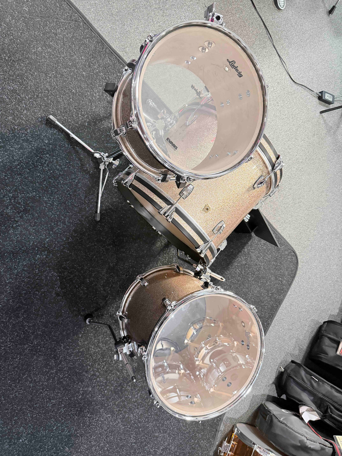 ~NEW!~ Ludwig Classic Maple 3-Piece 12/14/18 Jazzette Drum Kit Set in Champagne Sparkle