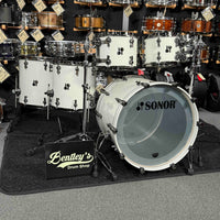 ~WOW!~ Sonor SQ2 Medium Beech 6-Piece 8/10/12/14/16/22 Drum Kit Set in Papyrus White Lacquer & Black Semi-Gloss Interior with Ruthenium Black Nickel Hardware