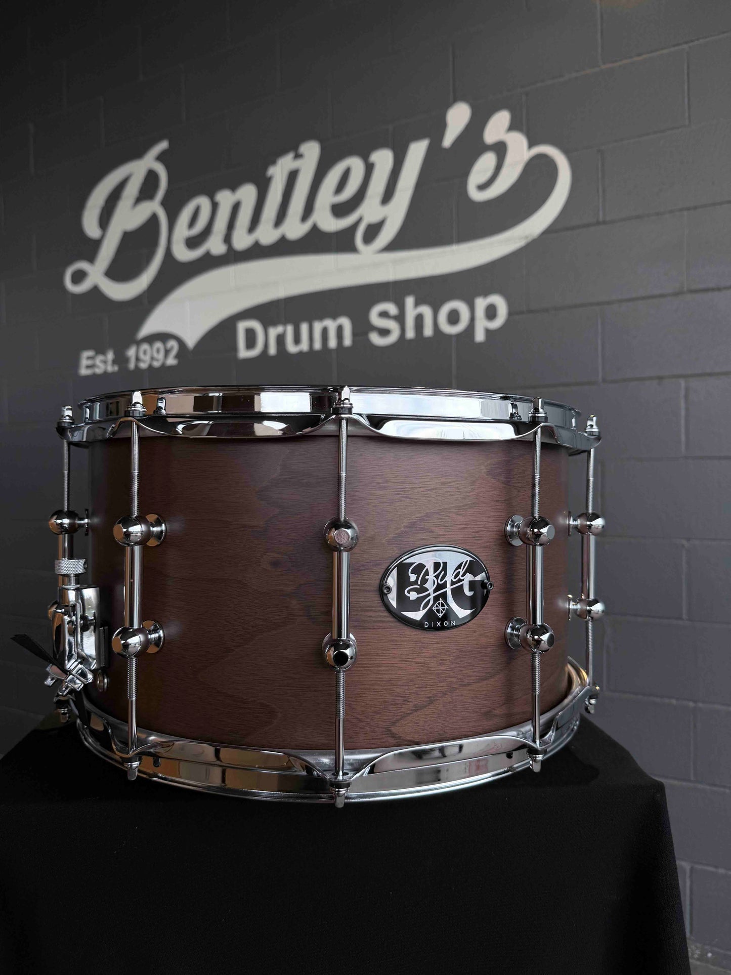 ~NEW~ Dixon Gregg Bissonette 'Big Bud' Signature 8x14 Walnut Snare Drum in Natural Satin