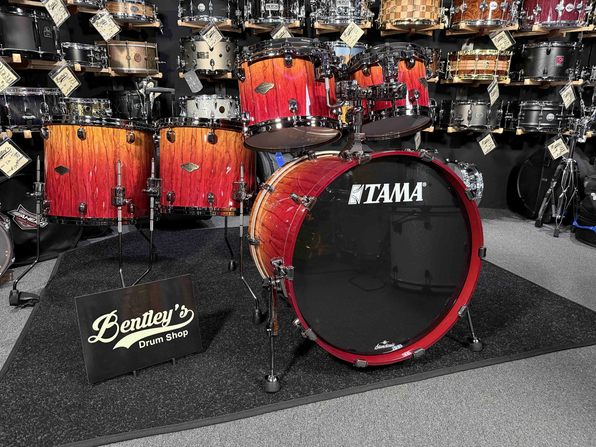 ~LIMITED EDITION~ TAMA Starclassic Walnut/Birch 5-Piece 10/12/14/16/22 Drum Kit Set in Vermillion Bosse Fonce Fade w/ Black Nickel Hardware (Open Box)