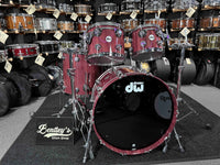 DW Collector's Series Toasted Pure Purpleheart 4-Piece 10/12/16/22 Drum Kit Set in Natural Gloss Lacquer with Chrome Hardware