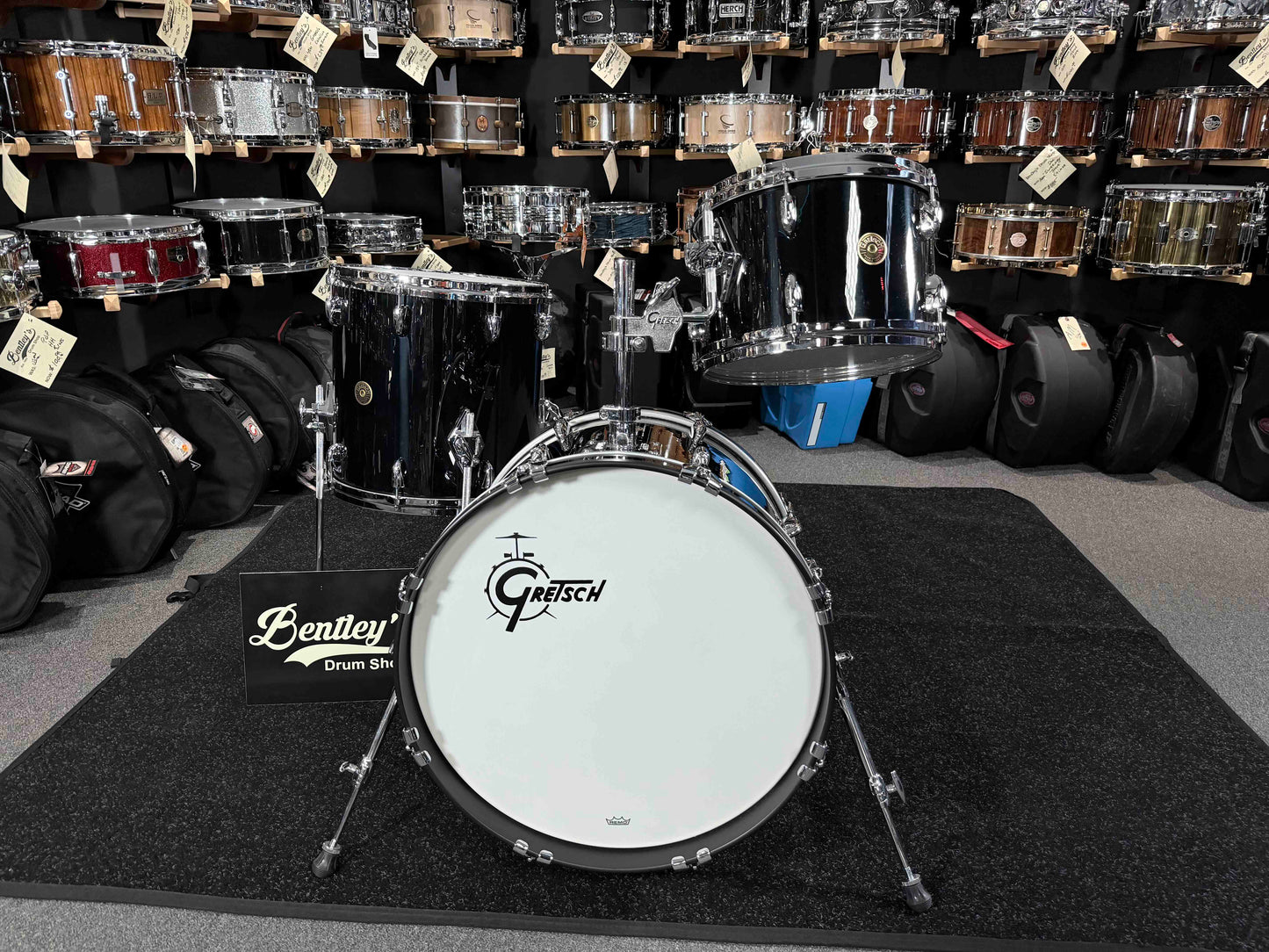 Gretsch USA Custom 3-Piece 12/14/20 Drum Kit Set in Solid Black Nitron