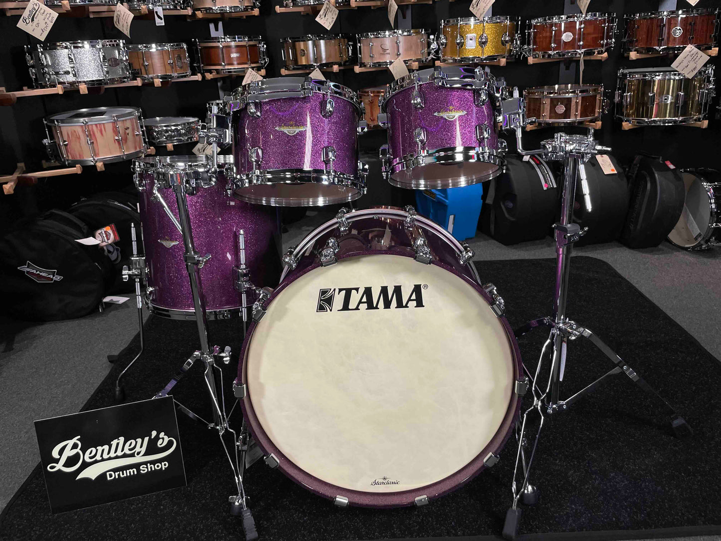 ~NEW~ TAMA MA42TZSDPP Starclassic Maple 4-Piece 10/12/16/22 Drum Kit Set in Deeper Purple Sparkle Lacquer w/ Chrome Hardware