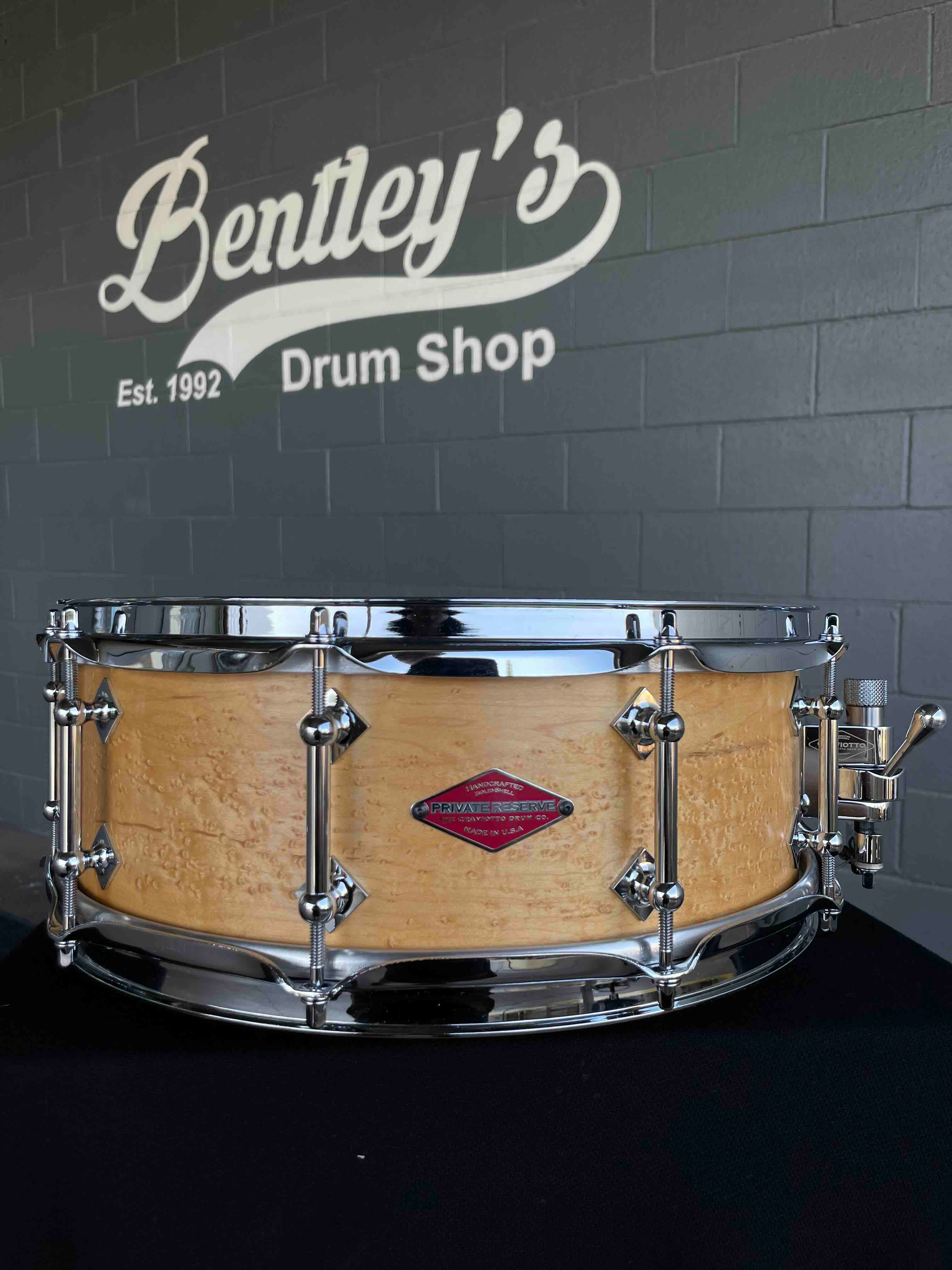Craviotto Private Reserve 5x14" Birdseye Maple Snare Drum in Natural Oil