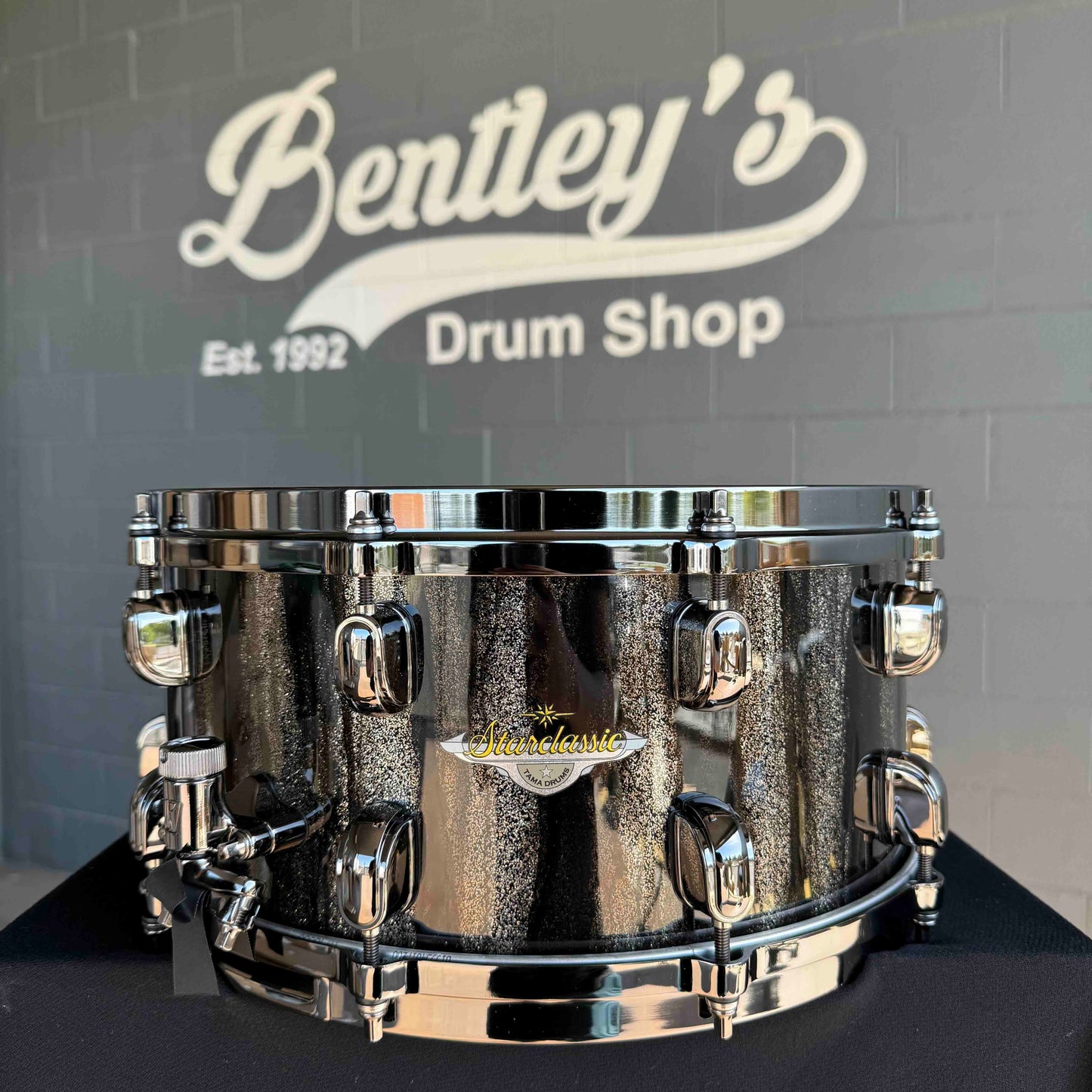 ~WOW!~ TAMA Starclassic Maple 6.5x14 Snare Drum in Black Clouds & Silver Linings Gloss Lacquer with Black Nickel Hardware