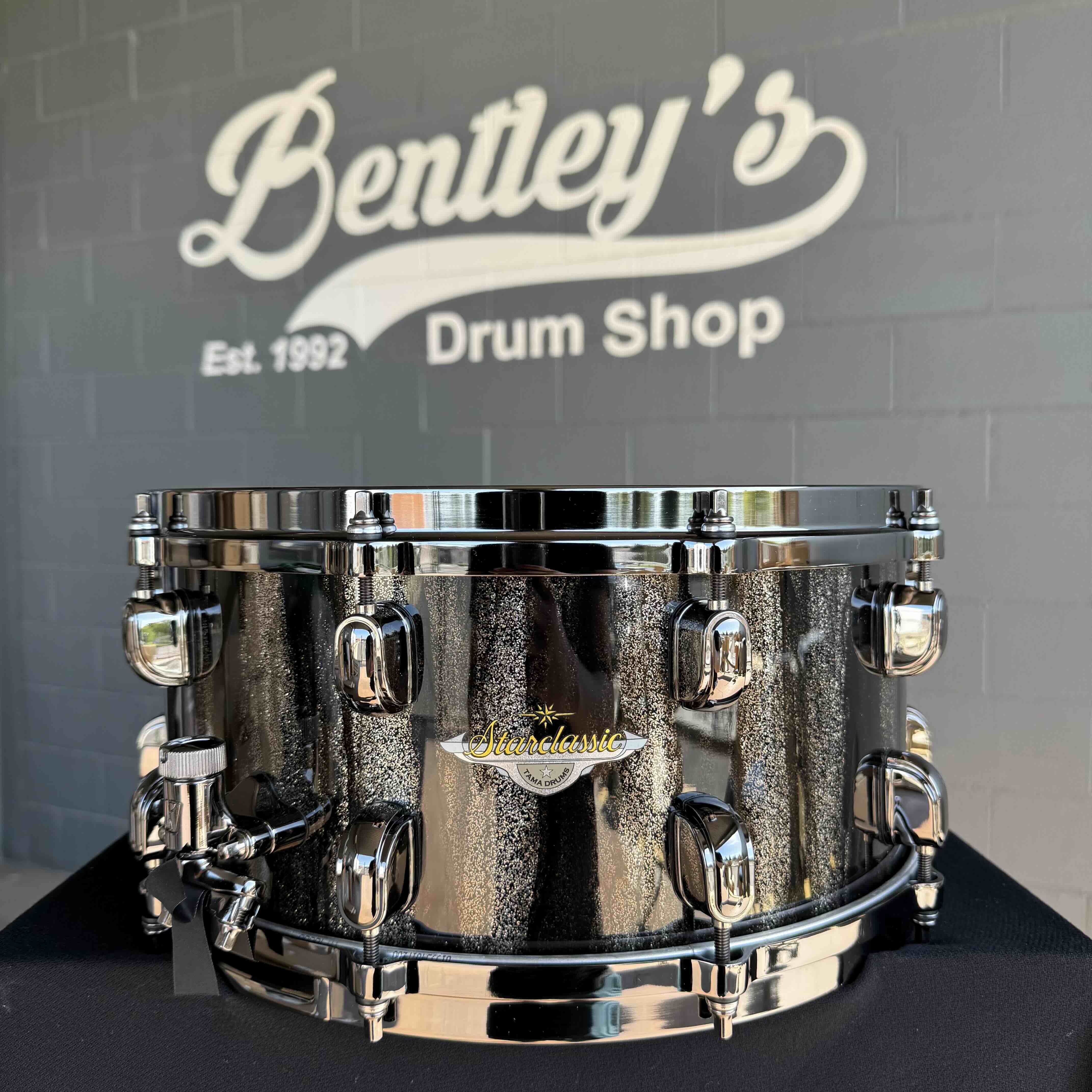 ~WOW!~ TAMA Starclassic Maple 6.5x14 Snare Drum in Black Clouds & Silver Linings Gloss Lacquer with Black Nickel Hardware