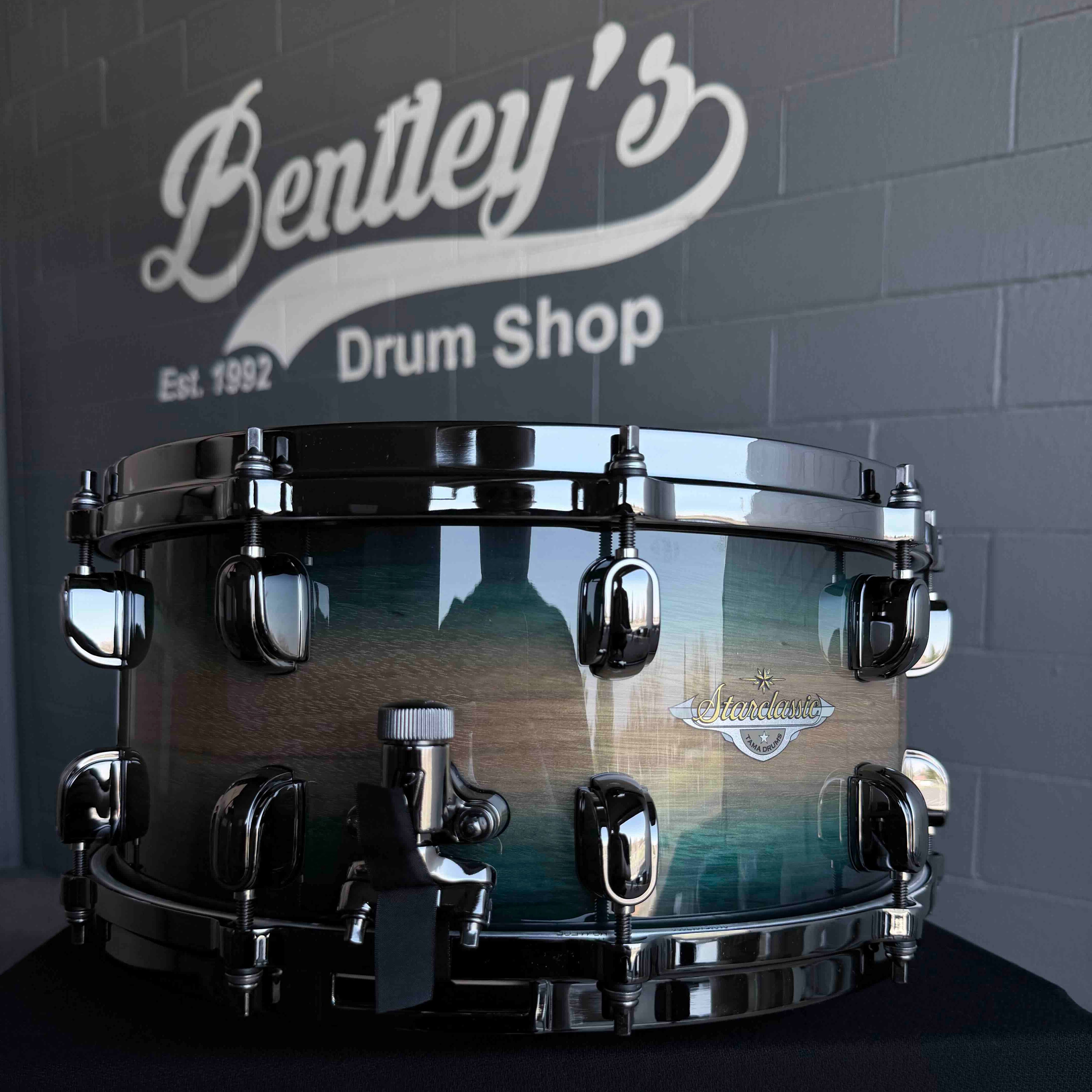 ~WOW!~ TAMA Starclassic Maple 6.5x14 Snare Drum in Emerald Pacific Walnut Burst w/ Black Nickel Hardware