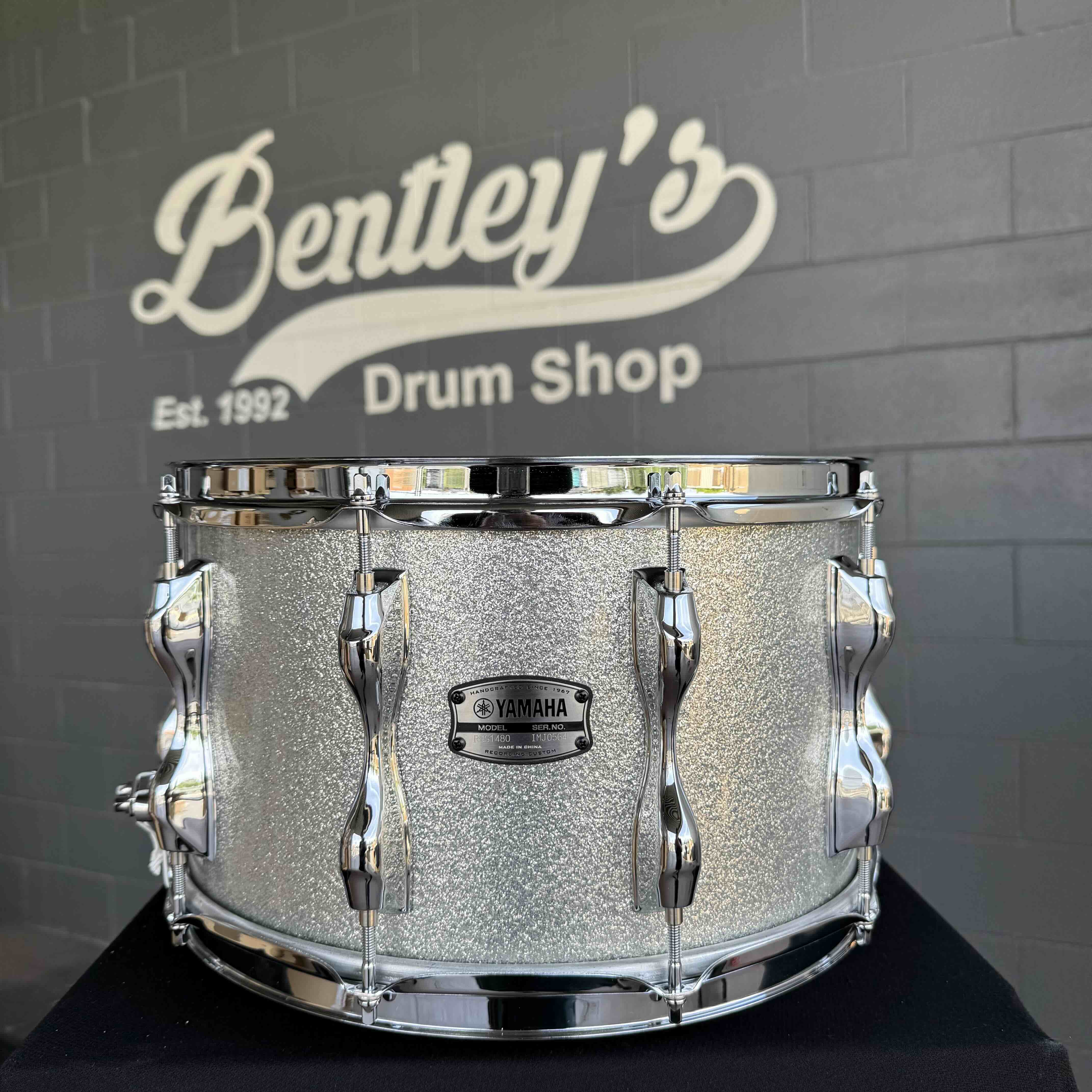 ~NEW!~ Yamaha Recording Custom 8x14 Snare Drum in Silver Sparkle Lacquer