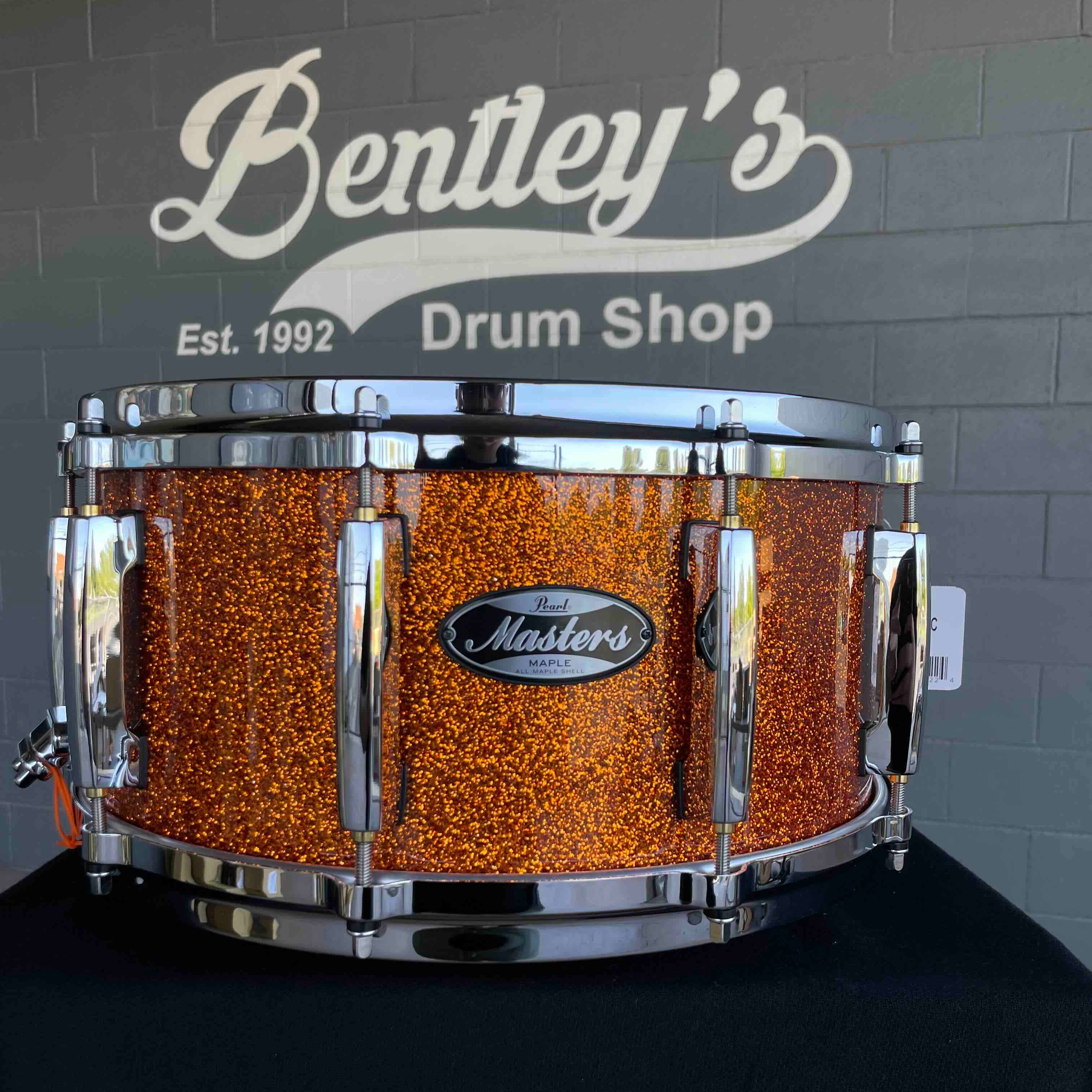 ~NEW~ Pearl MM6C1465S/C830 Masters Maple 6.5x14 Snare Drum in Autumn Fire Sparkle Lacquer w/ Die-Cast Hoops