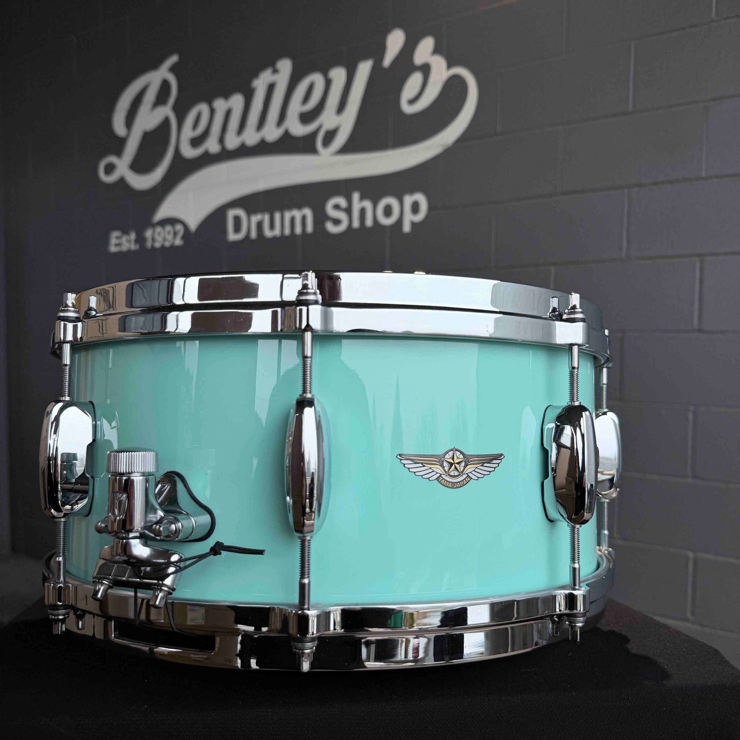 Tama STAR Walnut 8x14 Snare Drum in Grand Aqua Blue Lacquer (DH Rm 4)