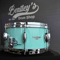 Tama STAR Walnut 8x14 Snare Drum in Grand Aqua Blue Lacquer (DH Rm 4)