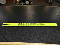 Dope Stickz Neon Glow Yellow 5AX Acorn Tip Drum Sticks Pair