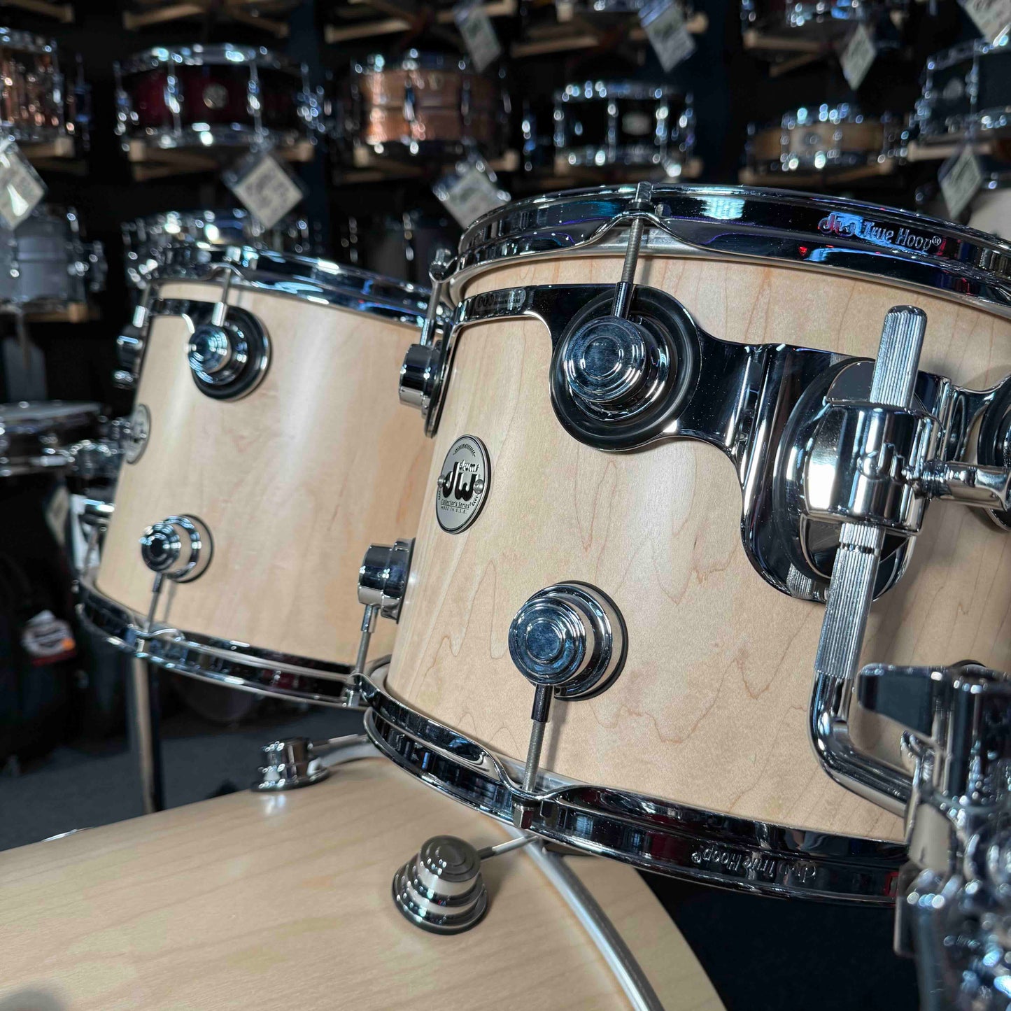 ~WOW!~ Collector's Series SonicPly Maple/Aluminum Hybrid 7-Piece 10/12/13/14/15/16/22 Drum Kit Set in Natural Satin Oil with Chrome Hardware (Store Demo)