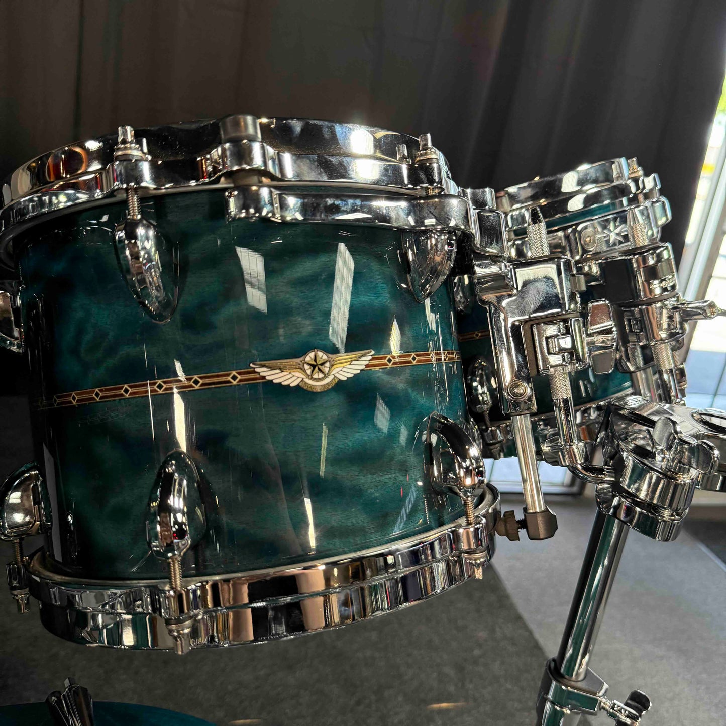 ~WOW!~ TAMA STAR Bubinga 10-Piece Double-Bass Drum Kit Set in Wild Sea Blue Bosse Gloss Lacquer with Dual Inlay