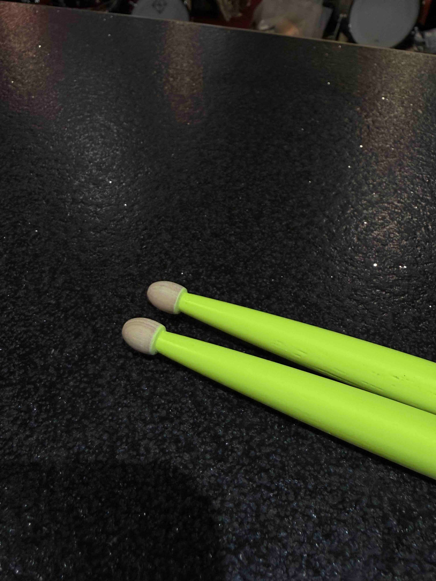 Dope Stickz Neon Glow Yellow 5AX Acorn Tip Drum Sticks Pair