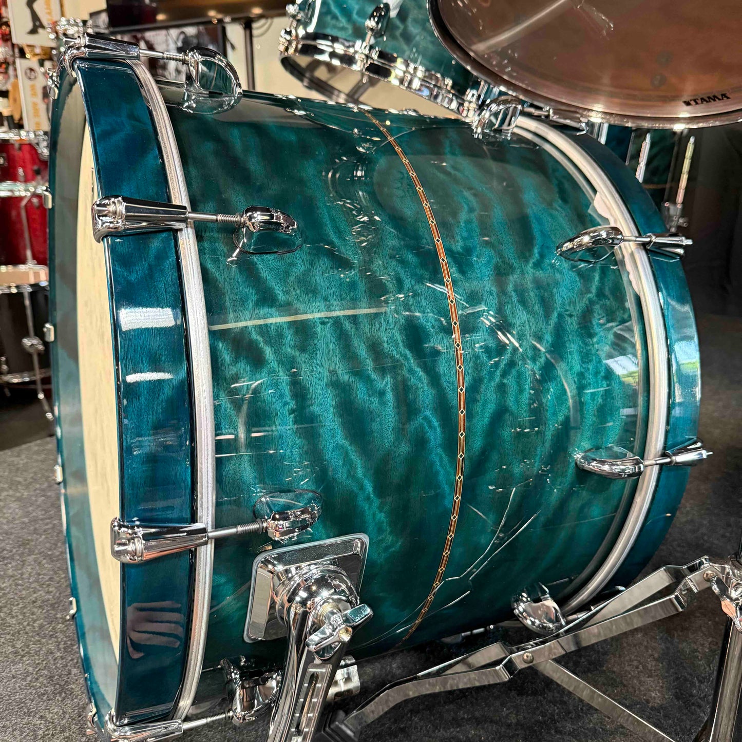 ~WOW!~ TAMA STAR Bubinga 10-Piece Double-Bass Drum Kit Set in Wild Sea Blue Bosse Gloss Lacquer with Dual Inlay