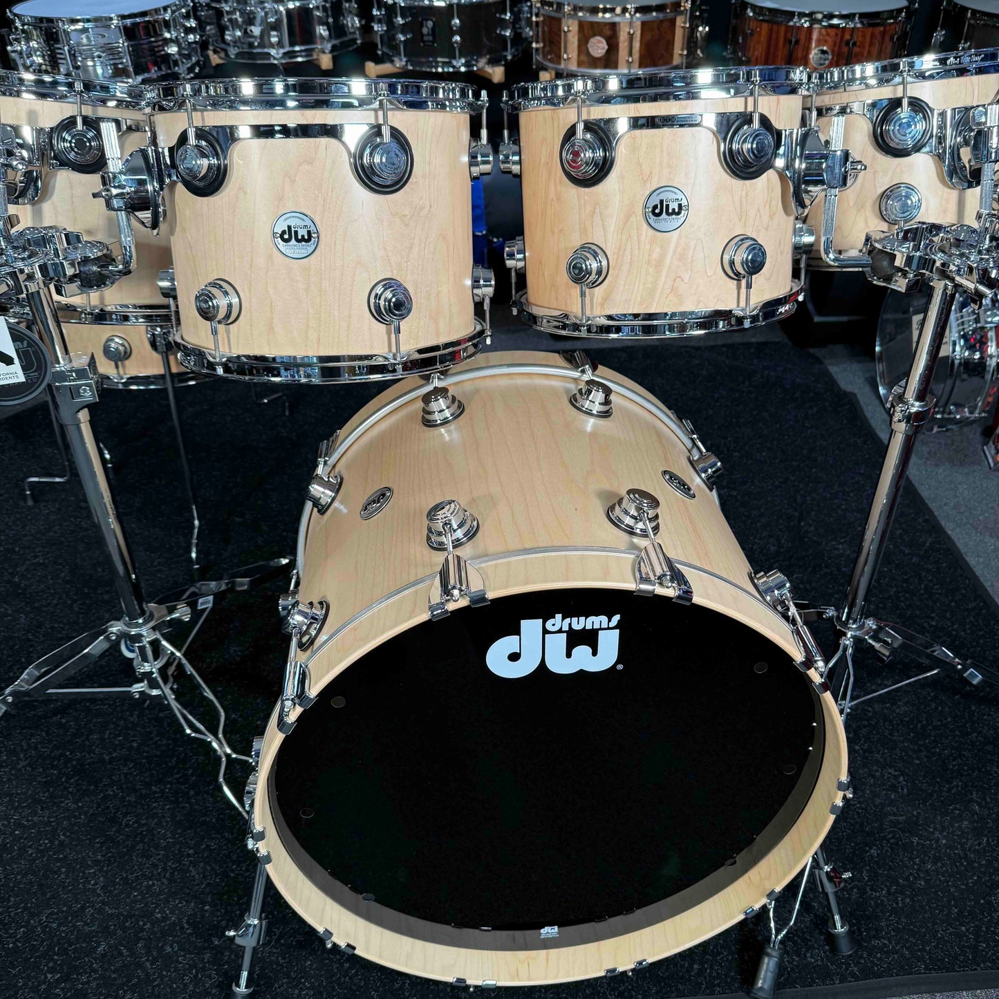 ~WOW!~ Collector's Series SonicPly Maple/Aluminum Hybrid 7-Piece 10/12/13/14/15/16/22 Drum Kit Set in Natural Satin Oil with Chrome Hardware (Store Demo)