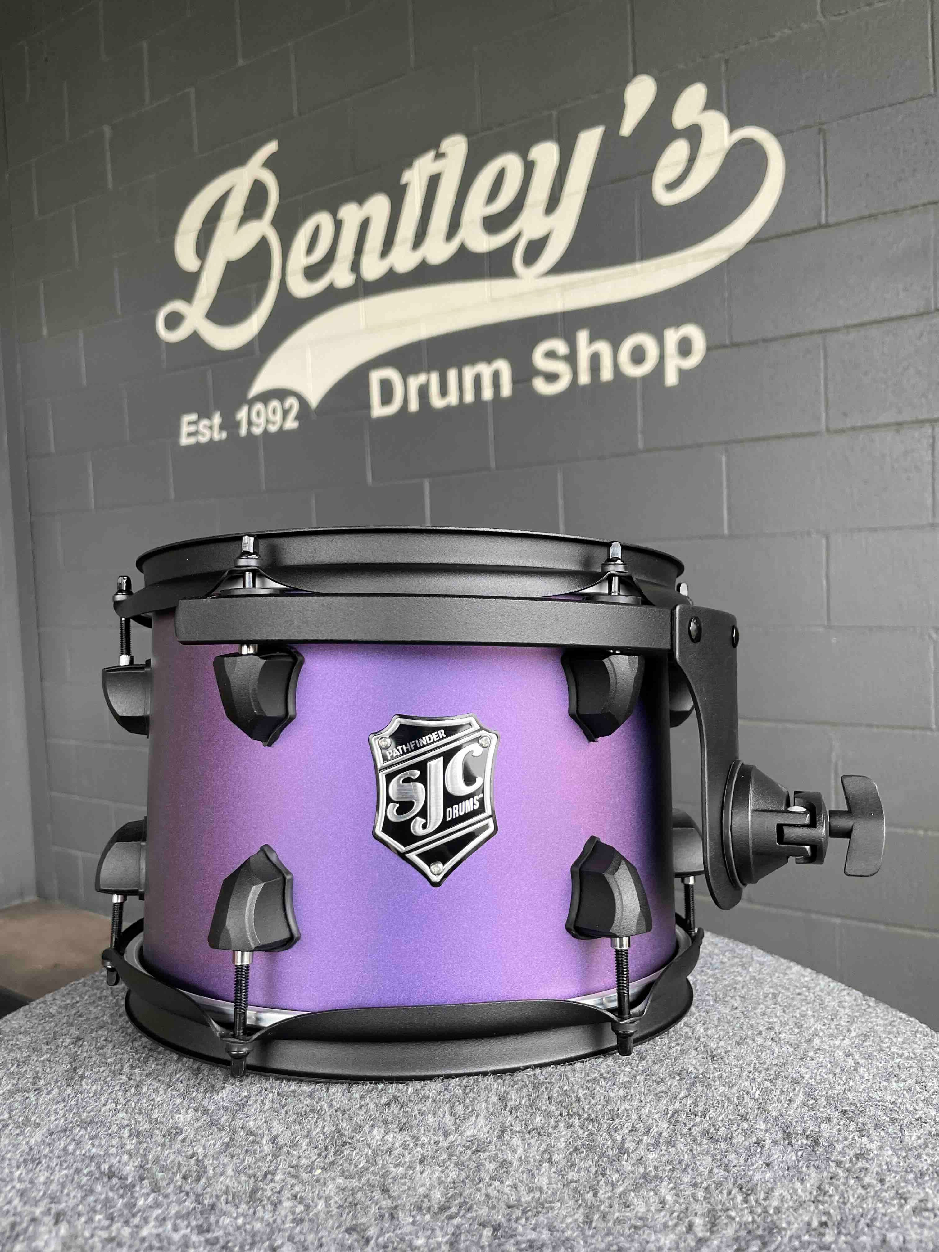 SJC Pathfinder Series 7x10 Rack Tom in Purple Glimmer w/ Matte Black Hardware & FREE Mounting Clamp *IN STOCK*