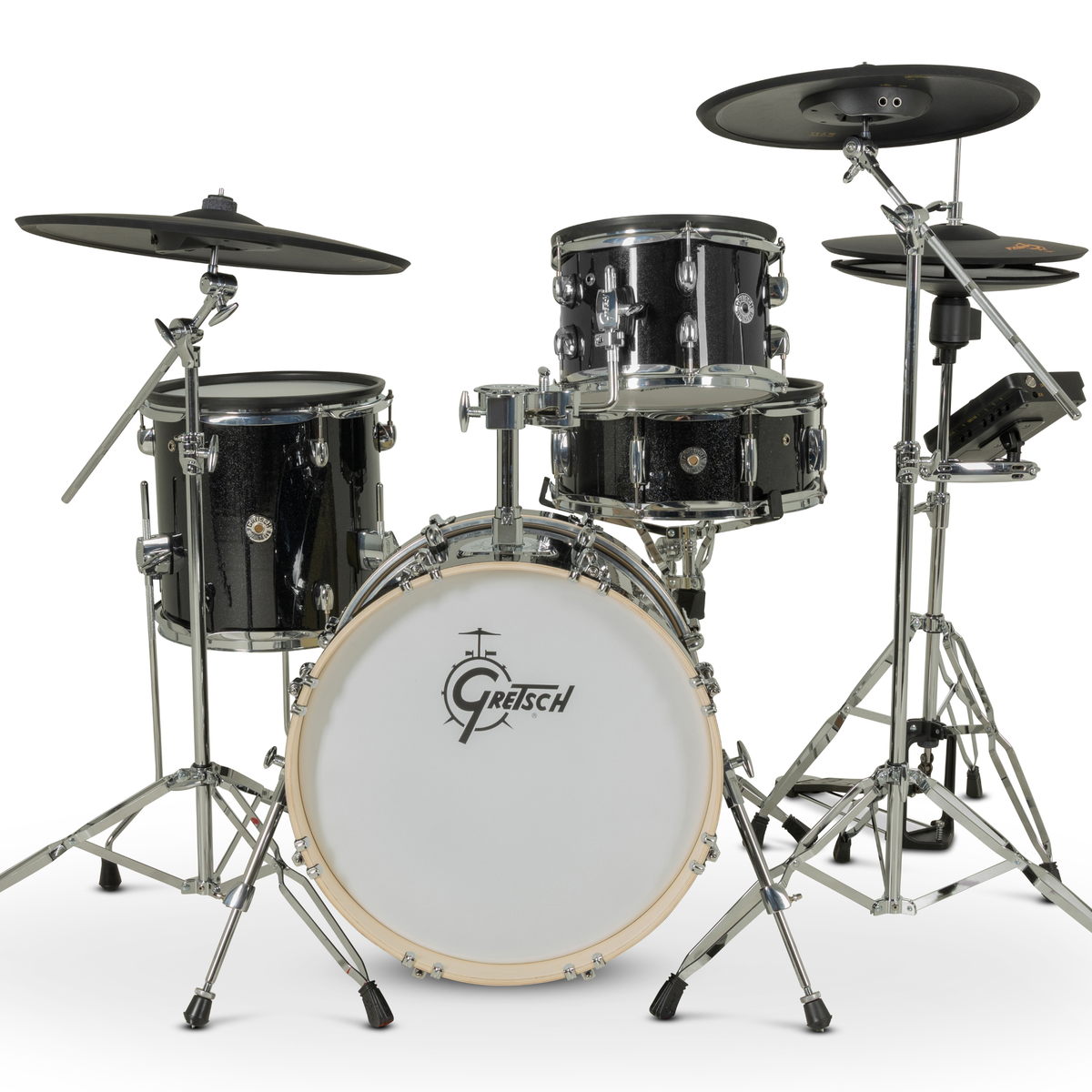 ~NEW!~ Gretsch CE-J484-BKSP Catalina EVO 4-Piece Electronic Drum Kit Set in Black Sparkle with Cymbals & Hardware (PRE-ORDER)