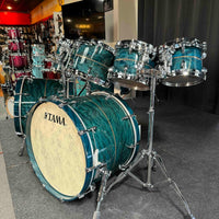 ~WOW!~ TAMA STAR Bubinga 10-Piece Double-Bass Drum Kit Set in Wild Sea Blue Bosse Gloss Lacquer with Dual Inlay