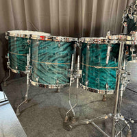 ~WOW!~ TAMA STAR Bubinga 10-Piece Double-Bass Drum Kit Set in Wild Sea Blue Bosse Gloss Lacquer with Dual Inlay