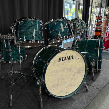 ~WOW!~ TAMA STAR Bubinga 10-Piece Double-Bass Drum Kit Set in Wild Sea Blue Bosse Gloss Lacquer with Dual Inlay