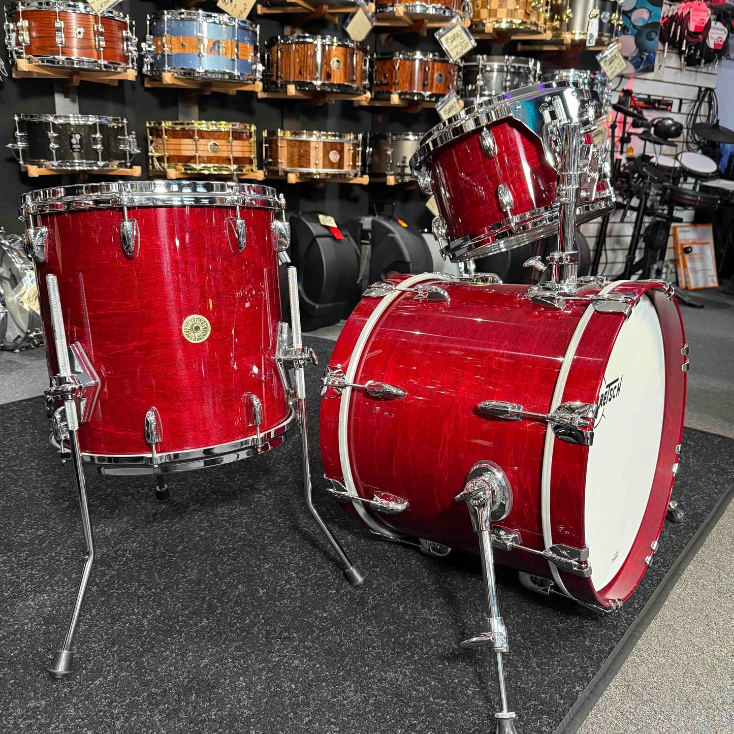 ~WOW!~ Gretsch USA Custom 3-Piece 12/14/18 Bop Drum Kit Set in Rosewood Gloss Lacquer