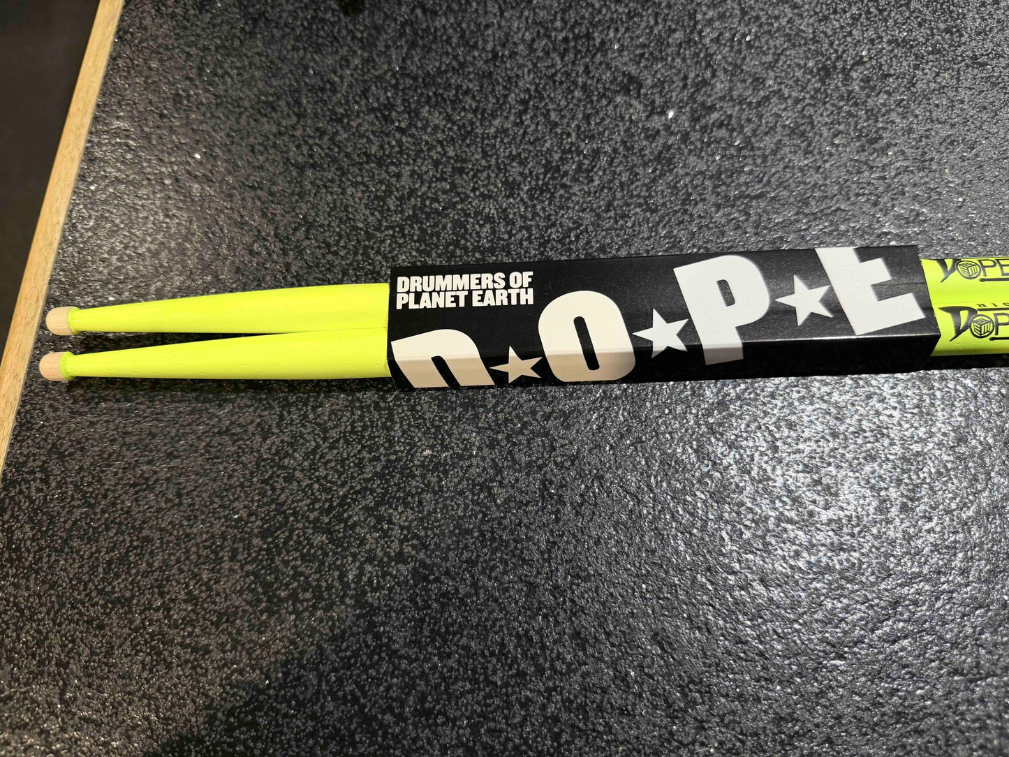 Dope Stickz Neon Yellow Glow 9AX Barrel Tip Drum Sticks Pair