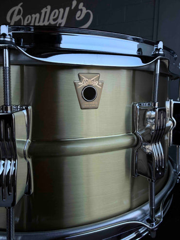 Ludwig Acro-Brass 6.5x14 Snare Drum with P86 Millennium Strainer Throw Off (Displayed at 2026 NAMM Show!)