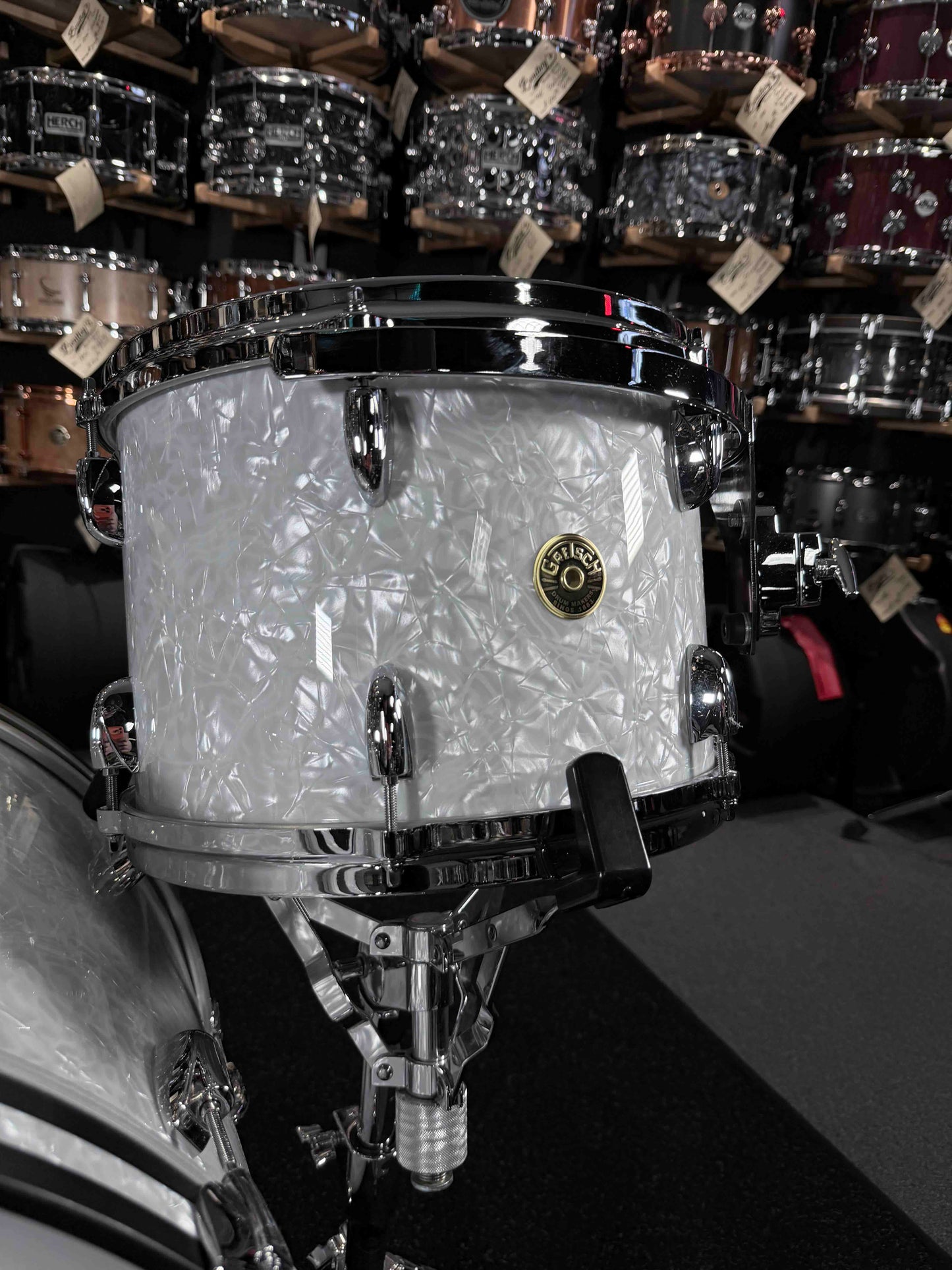 ~WOW!~ Gretsch USA Custom 4-Piece 13/16/18/24 Drum Kit Set in 60's Marine Pearl Nitron