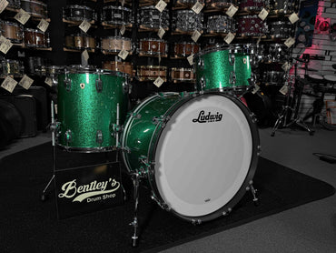 ~WOW!~ Ludwig Classic Maple FAB 3-Piece 13/16/22 Drum Kit Set in Green Sparkle