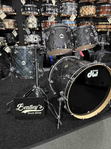 ~WOW!~ DW Collector's Series SSC Pure Maple 4-Piece 10/12/16/22 Drum Kit Set in Grey Crystal FinishPly with Chrome Hardware