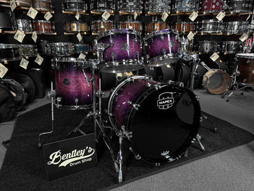 Mapex Saturn VI Maple/Walnut Hybrid Fusion 4-Piece 10/12/14/20 Drum Kit Set in Royal Purple Burst Gloss Lacquer (Displayed at 2026 NAMM Show!)