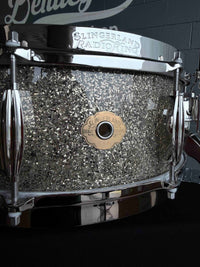 ~NEW!~ Slingerland RadioKing Solid Shell Maple 5.5x14 Snare Drum in Gold Glass Glitter with Nickel Hardware