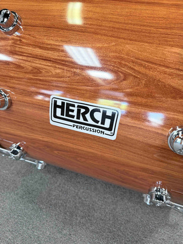 Herch Percussion Banda 20x22" Tambora Bass Drum in Mahogany Veneer & Chrome Hoops with a FREE Case